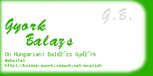 gyork balazs business card